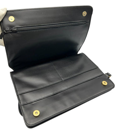 dunhill ダンヒル セカンドバッグ レザー ブラック クラッチバッグ 鞄 本革 メンズ 中古 W４