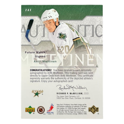 UPPER DECK NHLカード SP AUTHENTIC ANTTI MIETTINEN DALLAS STARS /900 #141 中古 IT2