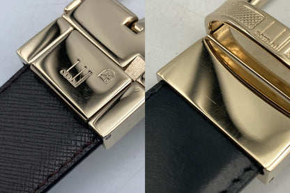 dunhill ダンヒル 回転バックル レザーベルト リバーシブル 中古 D4