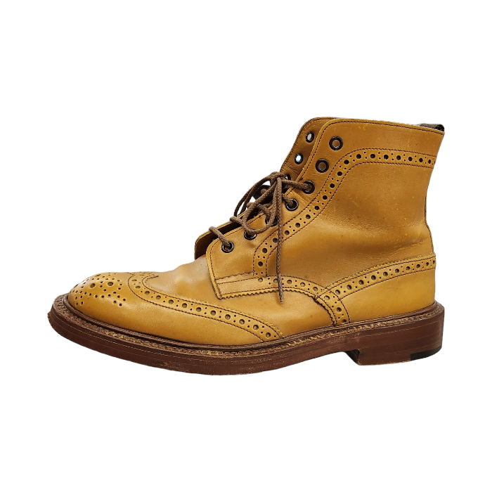 Tricher's トリッカーズ カントリーブーツ メンズ レザー レースアップ ウイングチップ ブラウン S634 STOW 中古 T1