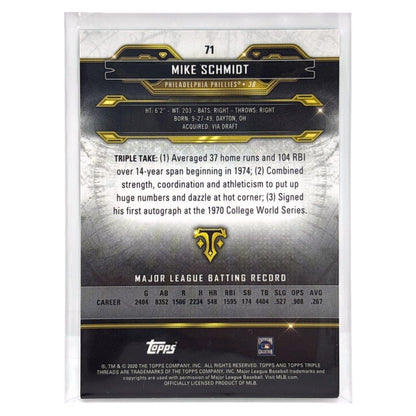 TOPPS MLBカード TRIPLE THREADS MIKE SCHMIDT PHILADELPHIA PHILLIES /275 #71 中古 IT1