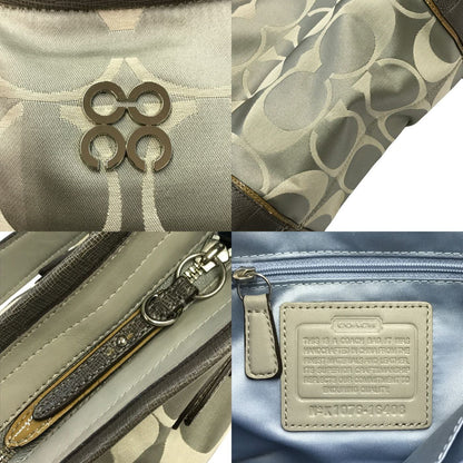 COACH コーチ シグネチャー ショルダーバッグ レディース レザー ハンドバッグ グレー 16408 中古 T1