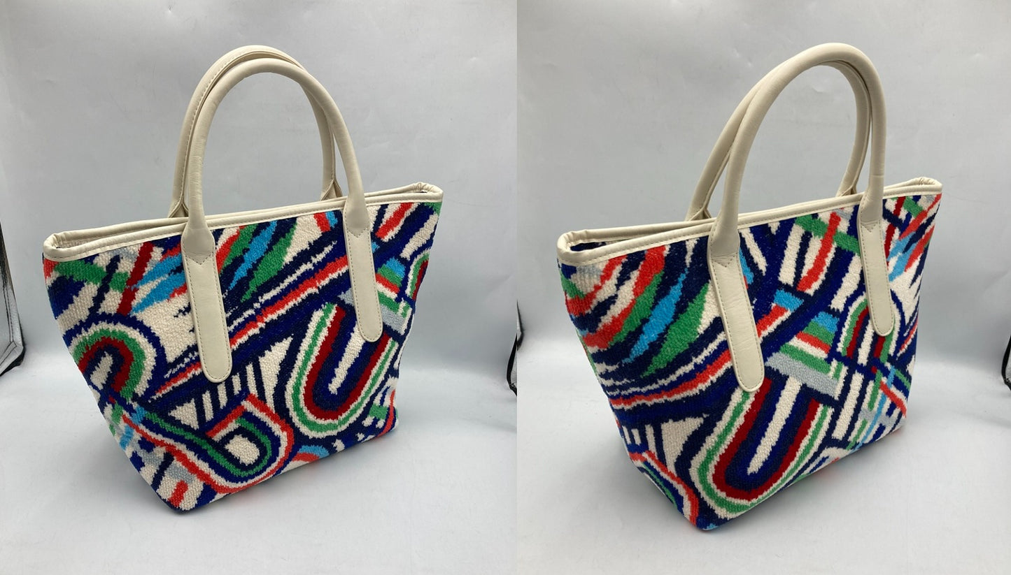 FEILER フェイラー 幾何学模様 トートバッグ 中古 D4