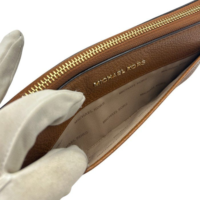 MICHAEL KORS マイケルコース 長財布 ブラウン 32S7GM9E9L レディース おしゃれ ラウンドファスナー 収納 中古 W４