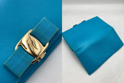 Salvatore Ferragamo フェラガモ ヴァラリボン 2つ折り長財布 中古 D4