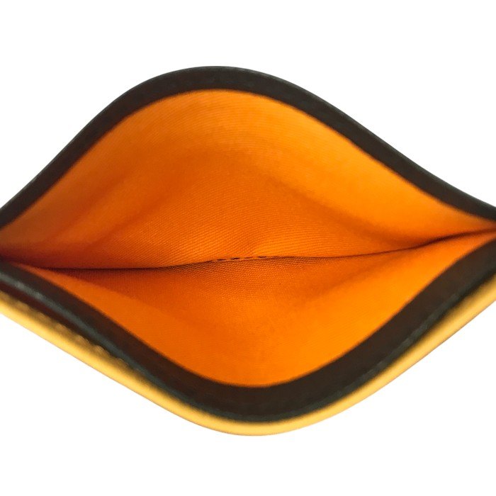 PORTER ポーター ダブル パス & カードケース ユニセックス DOUBLE PASS & CARD CASE ゴートレザー ブラック/オレンジ 129-06015 中古 T1