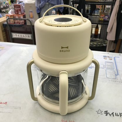 BRUNO ブルーノ ガラスエアフライヤー ノンフライヤー ノンオイル ヘルシー アイボリー BOE122-IV 中古 Y1