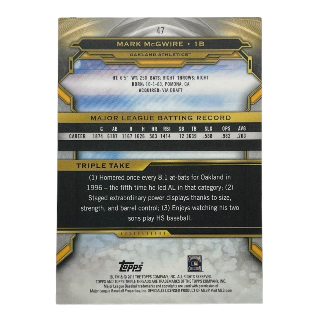 TOPPS MLBカード TRIPLE THREADS MARK MCGWIRE OAKLAND ATHLETICS /259 #47 中古 IT2