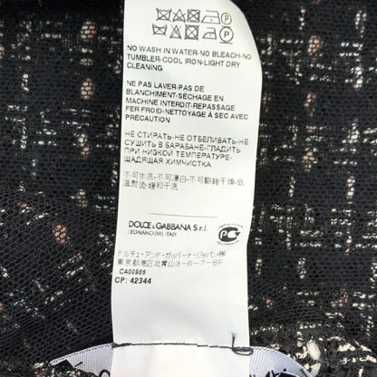 DOLCE＆GABBANA ワンピース レディース コットン ツイード ノースリーブ 膝丈 カットオフ 切りっぱなし ブラック 42サイズ F68C7T 中古 T1