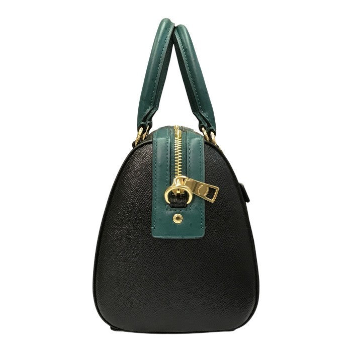 COACH コーチ ハンドバッグ レディース レザー 2way 斜め掛け ショルダー ボストン ブラック/グリーン F88033 中古 T1