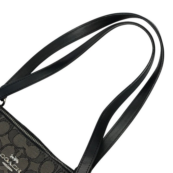 COACH コーチ シグネチャー トートバッグ レディース キャンバス/レザー ハンドバッグ A4収納可 グレー/ブラック F29958 中古 T1