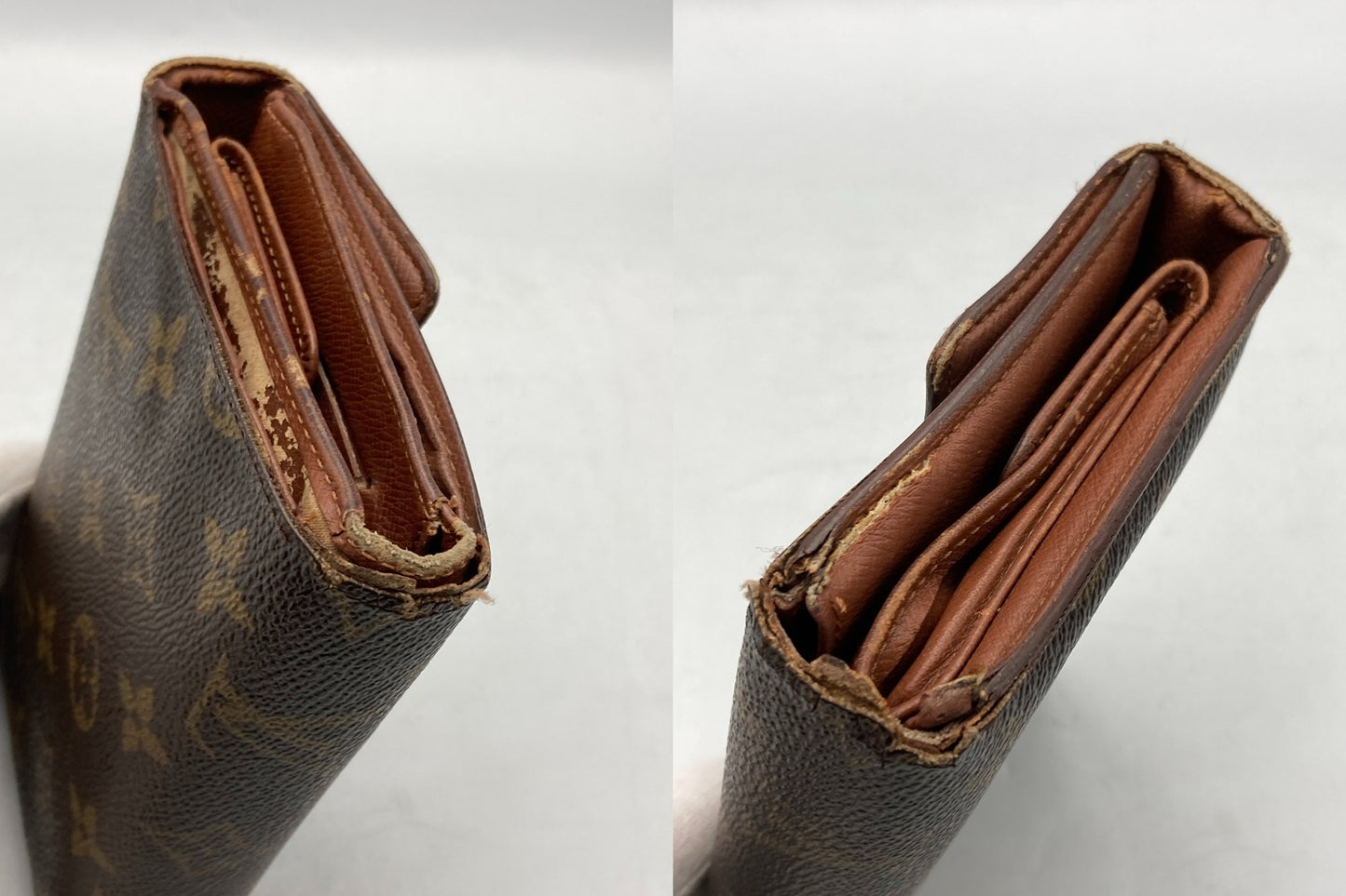 LOUIS VUITTON ルイヴィトン モノグラム ポルトトレゾール・エテュイ・パピエ 三つ折り財布 M61202 中古 D4