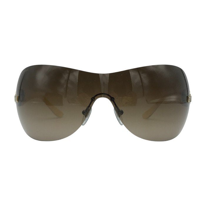 BVLGARI ブルガリ サングラス レディース リムレス フチなし ラインストーン ブラウン/アイボリー 6054B 325-13 中古 T1