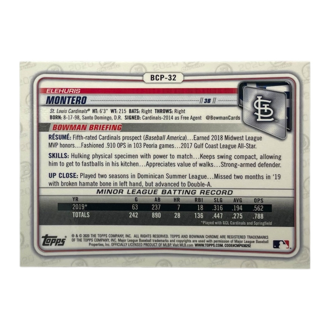 TOPPS MLBカード BOWMAN CHROME ELEHURIS MONTERO ST. LOUIS CARDINALS /125 #BCP-32 中古 IT2