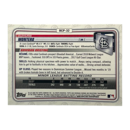 TOPPS MLBカード BOWMAN CHROME ELEHURIS MONTERO ST. LOUIS CARDINALS /125 #BCP-32 中古 IT2