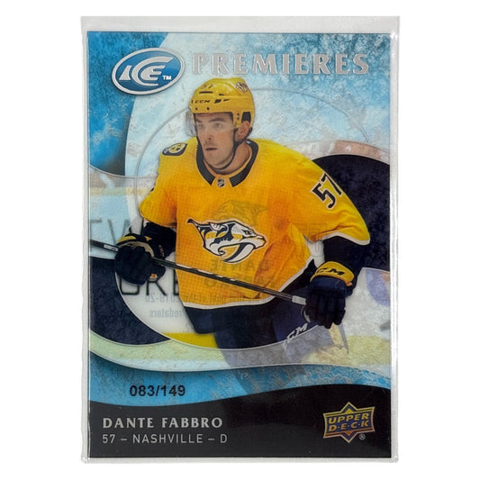 UPPER DECK NHLカード ICE DANTE FABBRO NASHVILLE PREDATORS /149 #37 中古 IT1