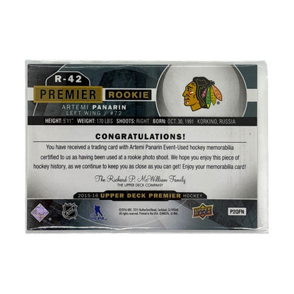 UPPER DECK NHLカード PREMIER ARTEMI PANARIN BLACKHAWKS #R-42 中古 IT1