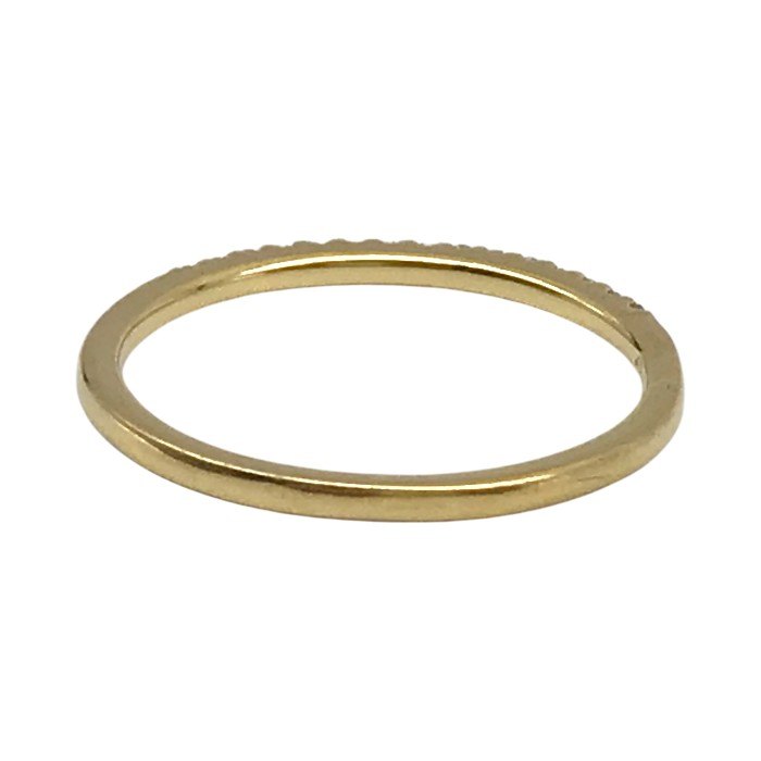 4℃ K18 リング レディース シンプル メレダイヤ イエローゴールド 10号 中古 T1