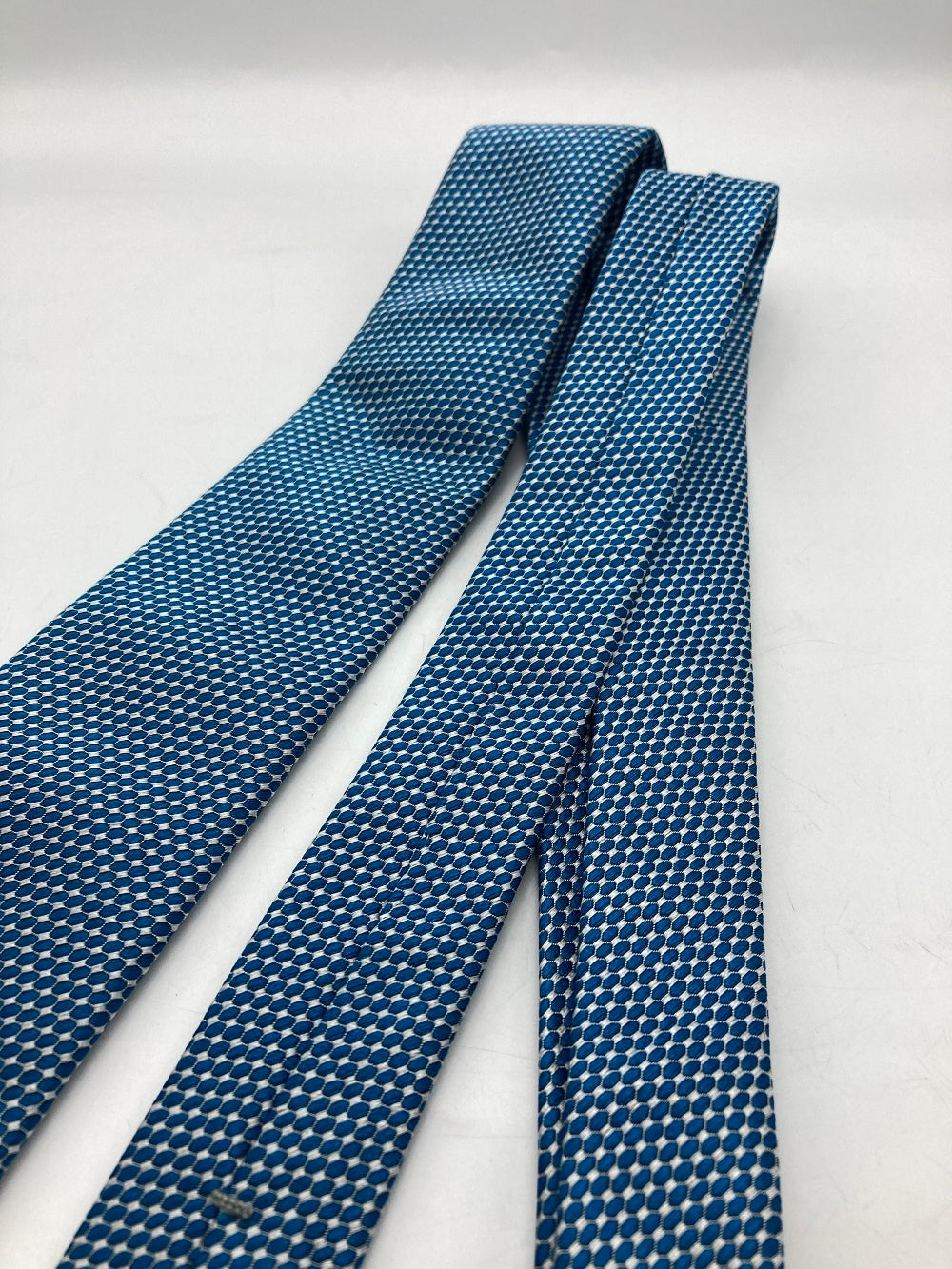 EMPORIO ARMANI エンポリオアルマーニ シルク100％ ネクタイ ドット 水玉 ブルー 中古 D4