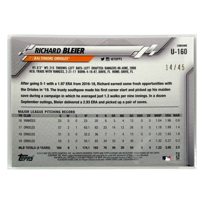 TOPPS MLBカード CHROME RICHARD BLEIER BALTIMORE ORIOLES /45 #U-160 中古 IT1