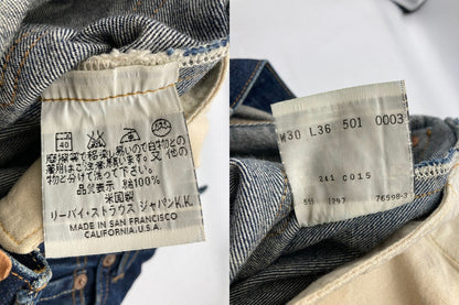LEVI'S リーバイス 501XX 復刻 デニムパンツ 501-0003 97年 USA製 サイズ30×36 メンズ 中古 D4