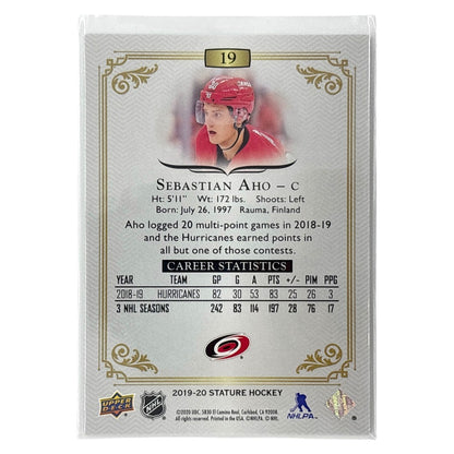 UPPER DECK NHLカード STATURE SEBASTIAN AHO CAROLINA 39/75 #19 中古 IT1