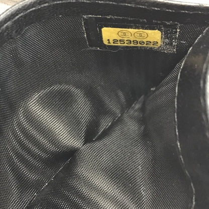 CHANEL シャネル カメリア カードケース レディース レザー エンボス ココマーク シルバー金具 ブラック 中古 T1