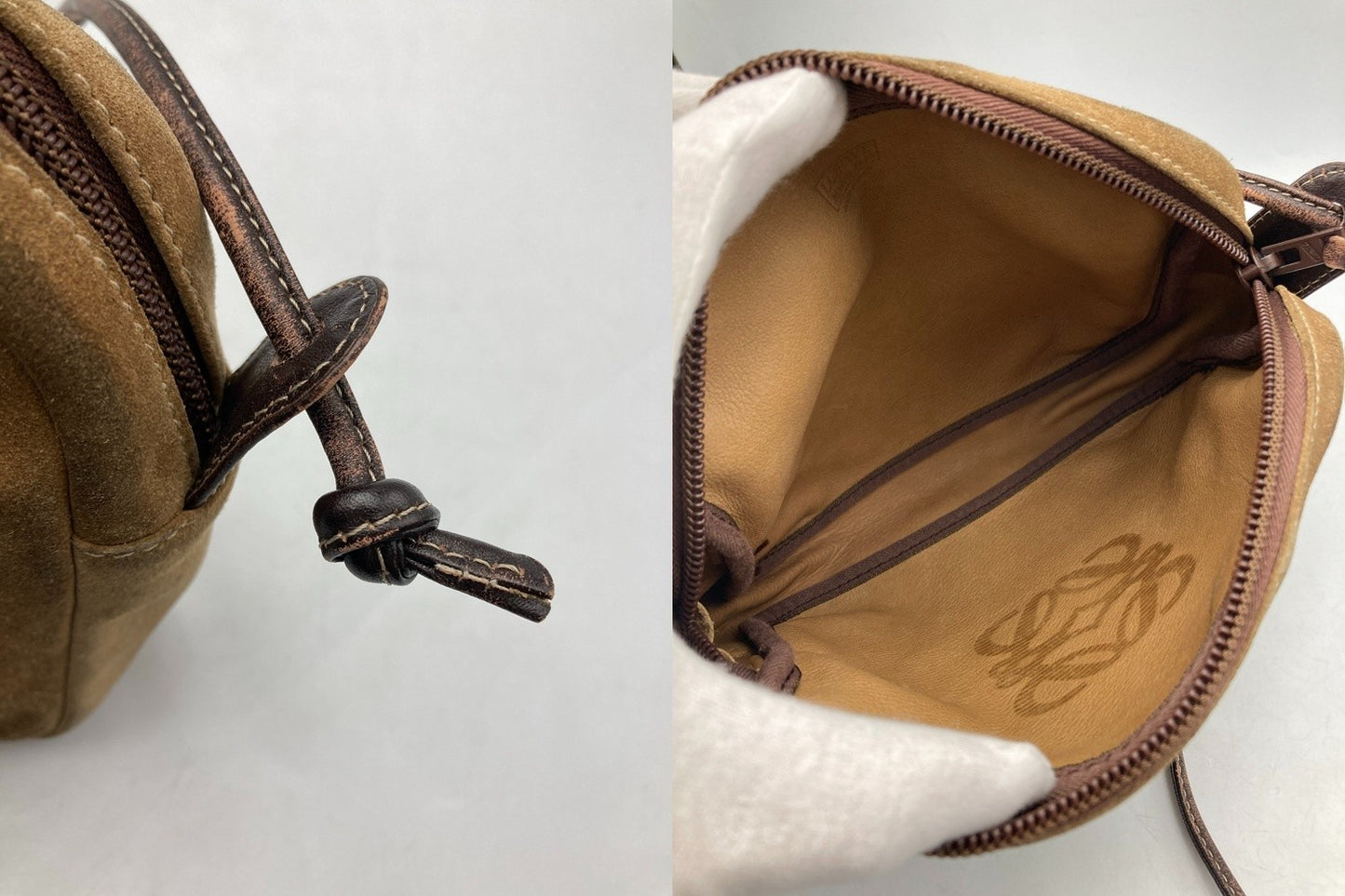 LOEWE ロエベ アナグラム ショルダーバッグ スウェード 中古 D4