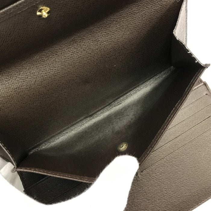 LOUIS VUITTON ルイヴィトン ダミエ エベヌ ポルトフォイユ インターナショナル 長財布 ユニセックス 3つ折り 定番 ブラウン N61217 中古 T1