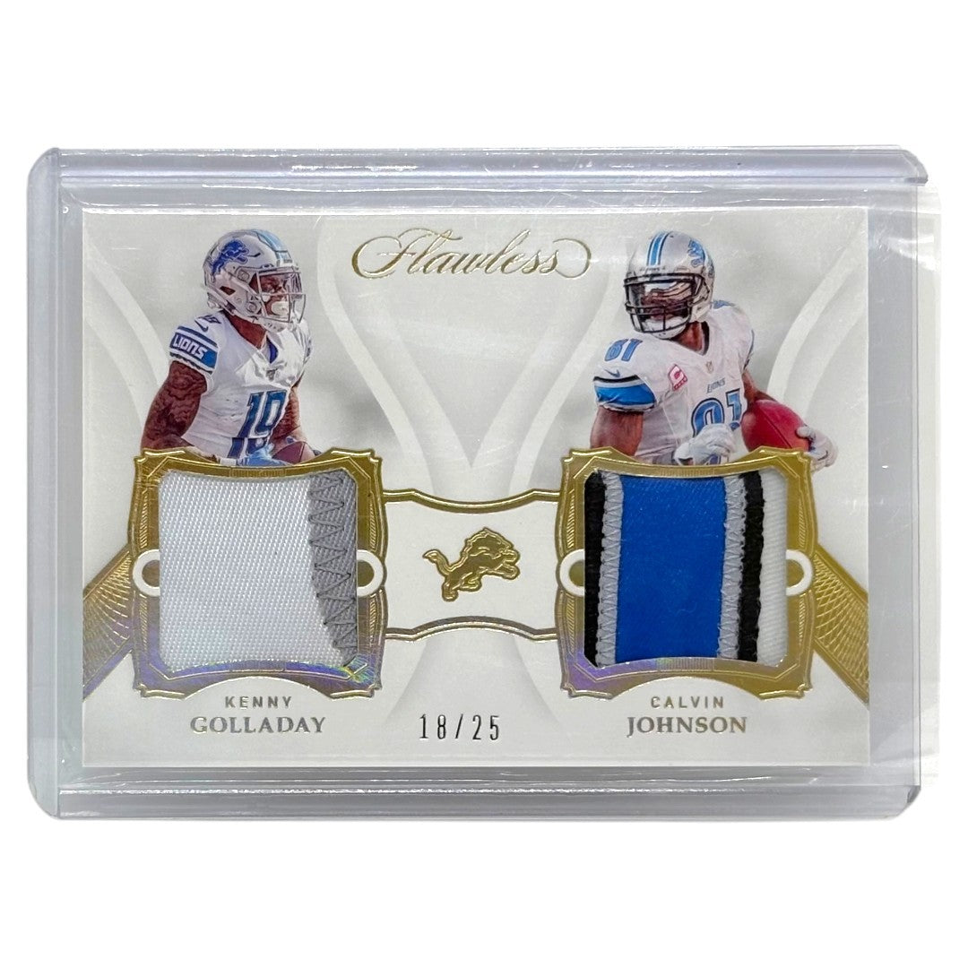 PANINI NFLカード FLAWLESS KENNY GOLLADAY CALVIN JOHNSON DETROIT LIONS /25 #DDM9 中古 IT1