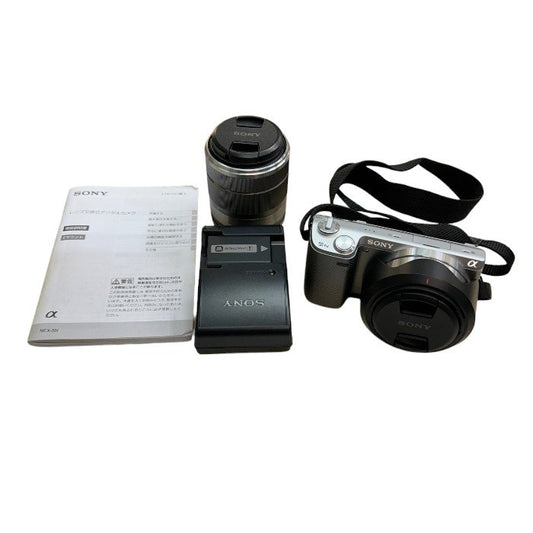 SONY ソニー ミラーレス一眼 NEX-5N ダブルレンズキット デジタルカメラ 家電 撮影 バッテリー付 中古 W４