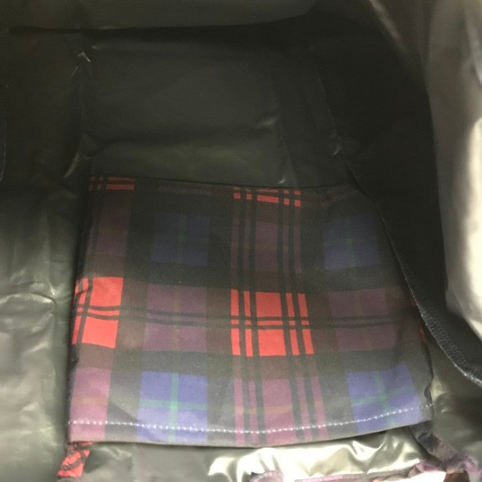 POLO RALPH LAUREN ラルフローレン トートバッグ レディース チェック柄 撥水/防水 ベルト付き エコバッグ ポロベア ネイビー/レッド 中古 T1
