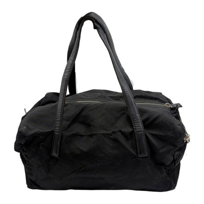 PRADA プラダ ミニ ボストンバッグ 三角ロゴ ブラック 鞄 小さめ ブランド レディース 中古 W1