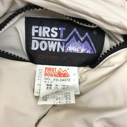 FIRST DOWN ファーストダウン ダウンベスト メンズ 冬  リバーシブル ブラック アイボリー Lサイズ 中古 N1
