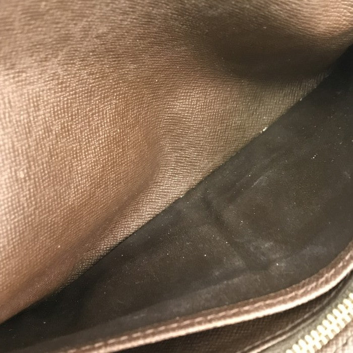 LOUIS VUITTON ルイヴィトン ダミエ ポシェット ポルト モネ クレディ 長財布 二つ折り カード6枚 ブラウン N61724 中古 T1
