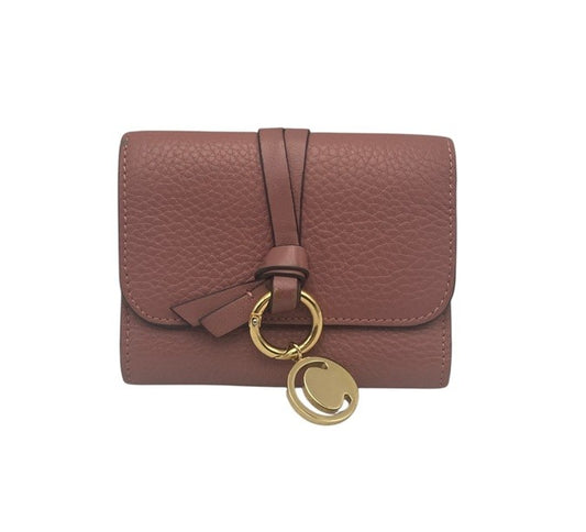 Chloe クロエ グレインレザー アルファベット スモールトリフォールド 3つ折り財布 中古 D4