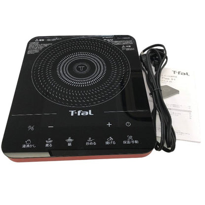 ティファール IHコンロ IHクッキングヒーター 卓上 IH調理器 1400W ハイパワー タッチパネル フルフラット IH レッド IH2025JP 中古 Y1