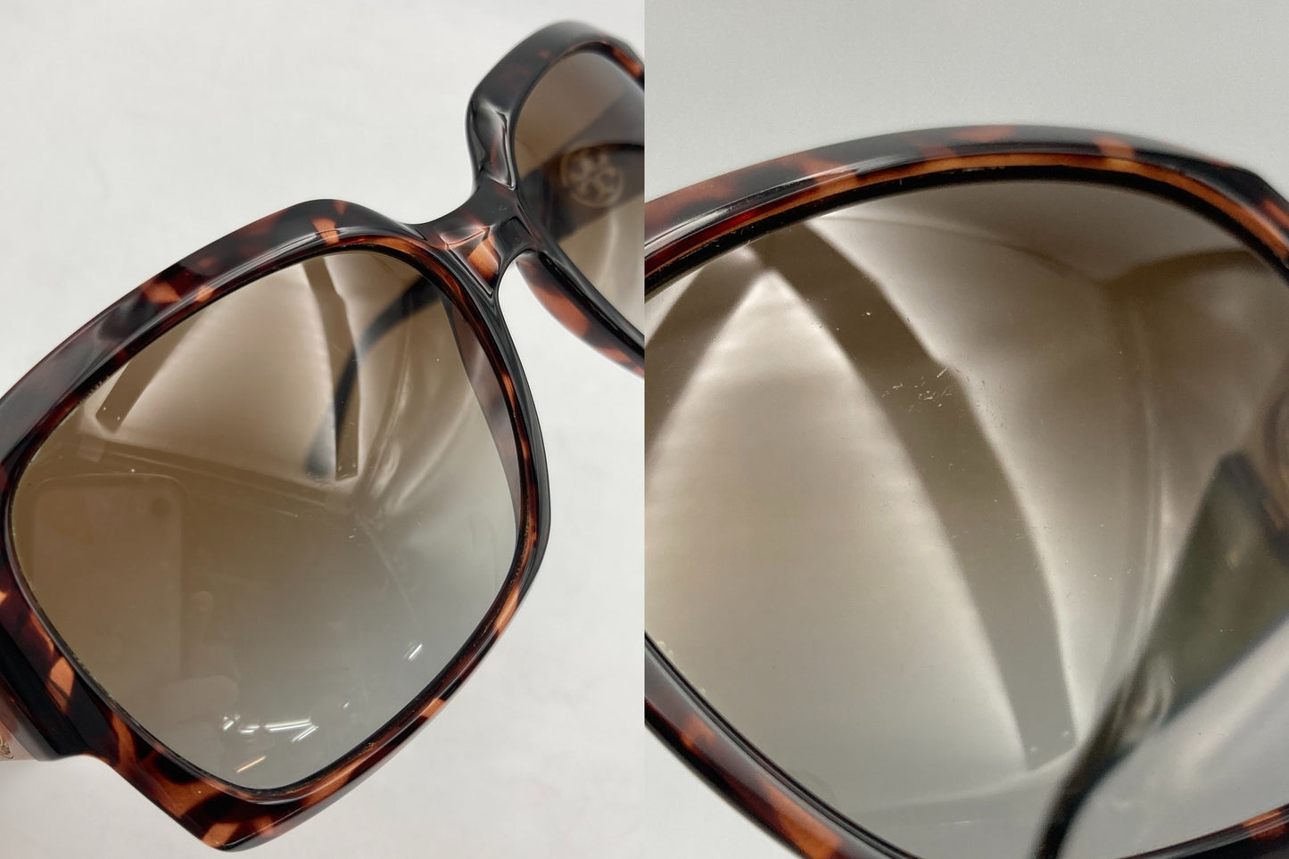 TORY BURCH トリーバーチ べっ甲柄 スクエア サングラス TY9027 中古 D4