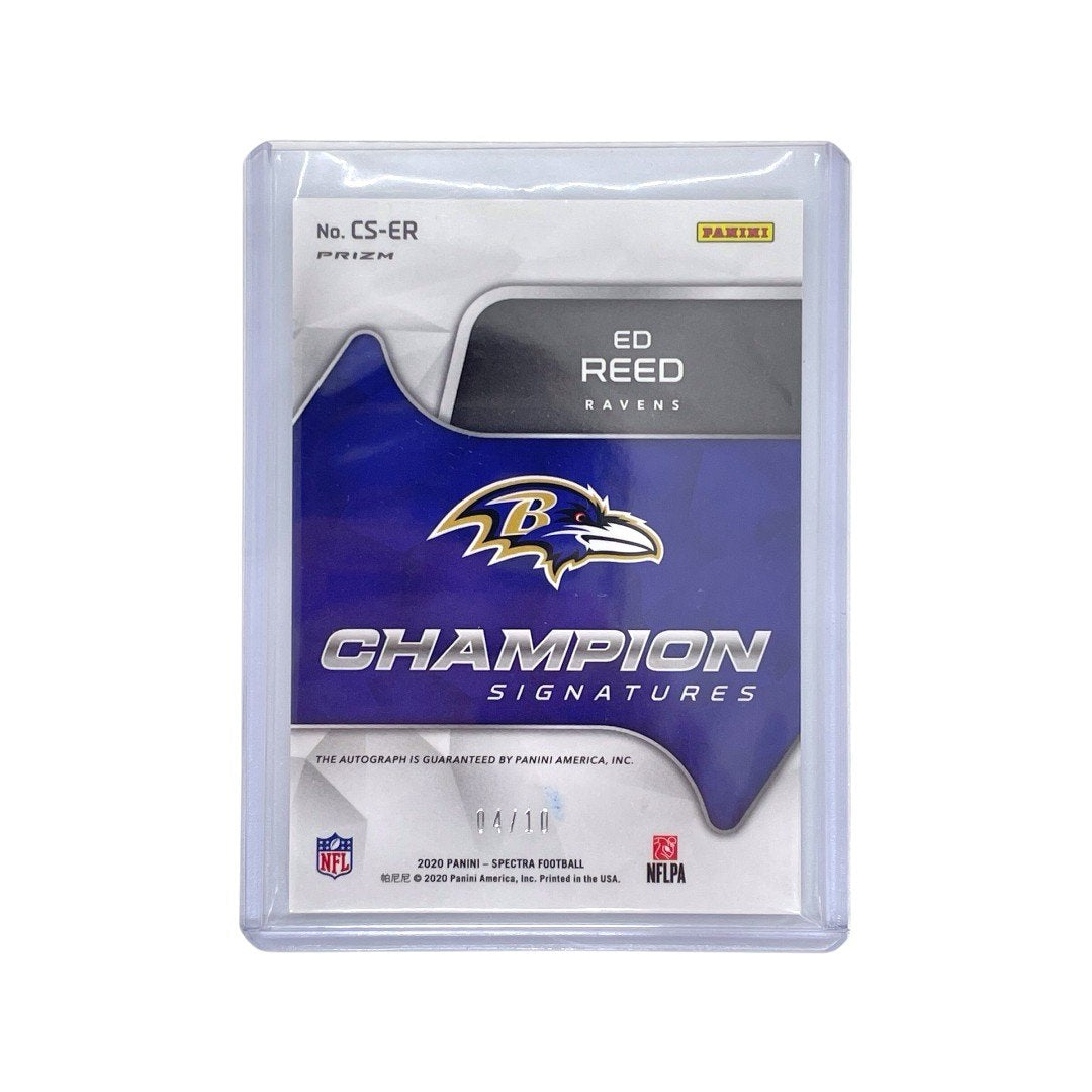 PANINI NFLカード SPECTRA CHAMPION SIGNATURES PRIZM ED REED BALTIMORE RAVENS 04/10 #CS-ER 中古 IT1
