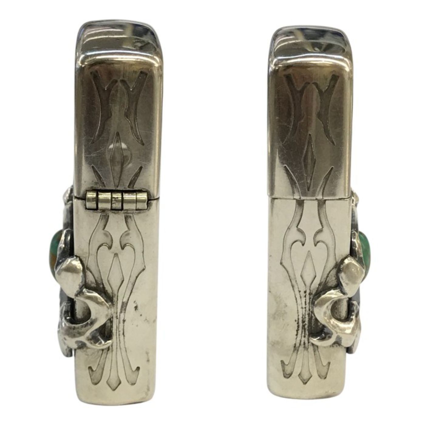 ZIPPO ジッポー ターコイズ オイルライター リバーシブル 立体 コレクション 中古 T1