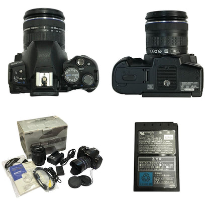 OLYMPUS デジタル一眼カメラ ダブルズームキット ブラック 標準/望遠レンズセット 2.7インチ可動式液晶 E-620 中古 T1