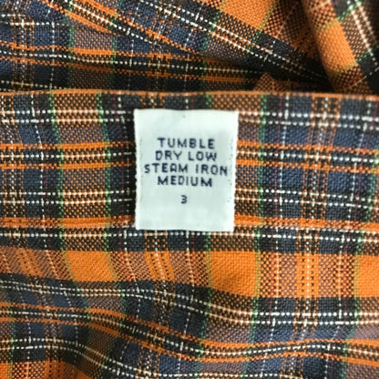 Ralph Lauren ラルフローレン シャツ メンズ 長袖 チェック オレンジ/ネイビー Lサイズ トップス ビッグシャツ 中古 W1