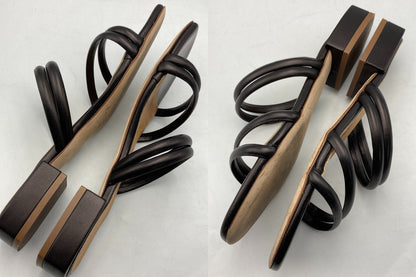 FABIO RUSCONI ファビオルスコーニ レザー クワッドラインサンダル サイズ37 中古 D4