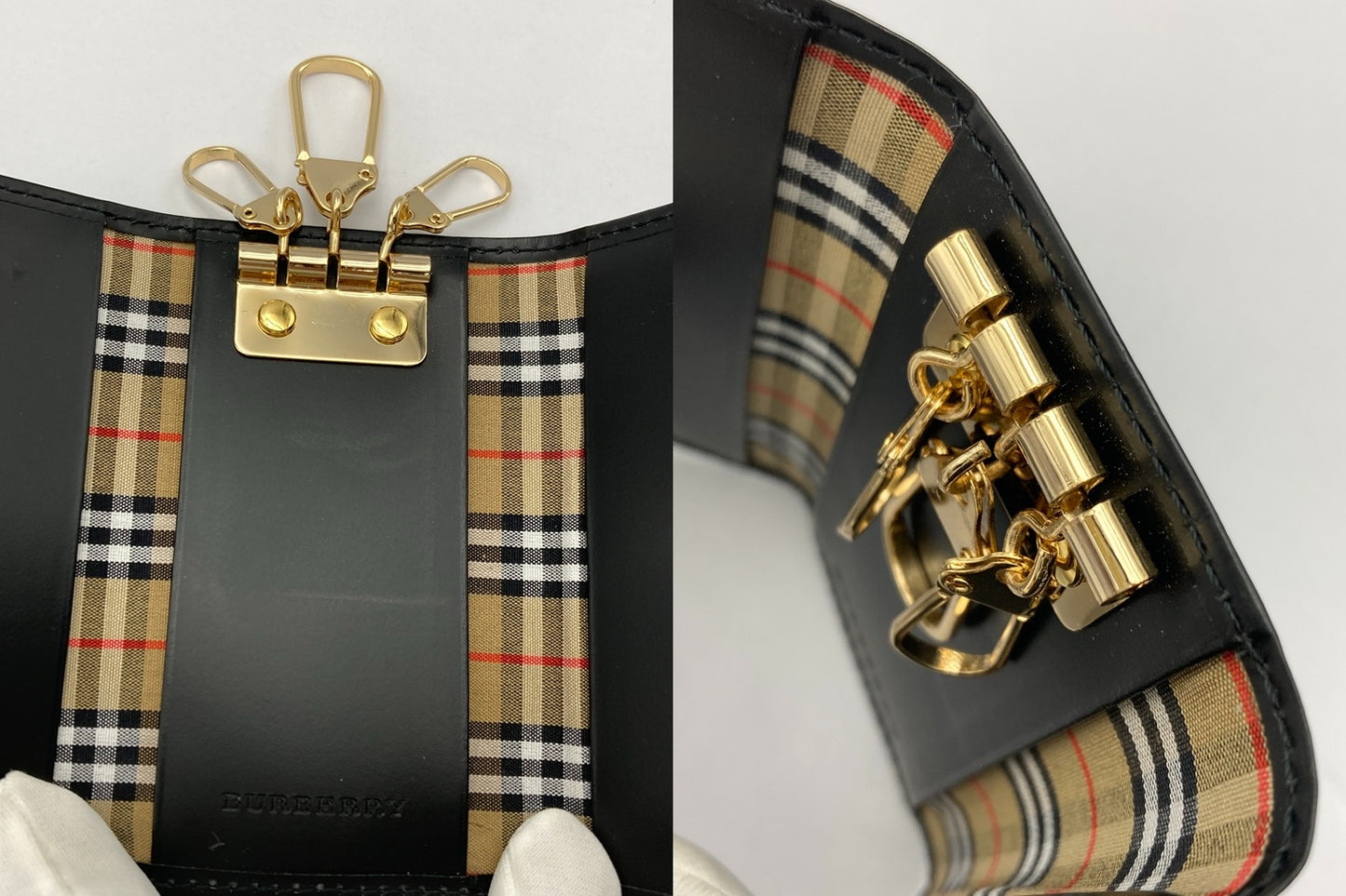 BURBERRY バーバリー ノバチェック 3連キーケース FN116/EX09 中古 D4
