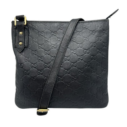 GUCCI グッチ シマ ショルダーバッグ ブラック 239347 ブランド バッグ レディース 肩掛け 斜め掛け 本革 レザー 中古 W４
