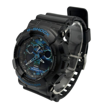 CASIO カシオ 腕時計 ジーショック GA-100CB-1AJF クオーツ ブラック ブルー 迷彩 G-SHOCK メンズ デジタル アナログ 中古 W４
