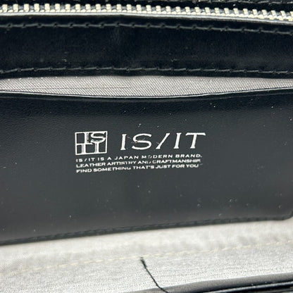 is/it イズイット レザー 長財布 メンズ レディース 大容量 ラウンドファスナー ダブルファスナー 中古 W４
