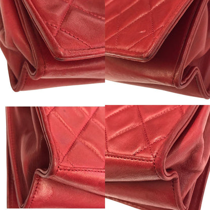 CHANEL シャネル マトラッセ ショルダーバッグ レディース ラムスキン ゴールドチェーン ココマーク ヴィンテージ レッド 中古 T1