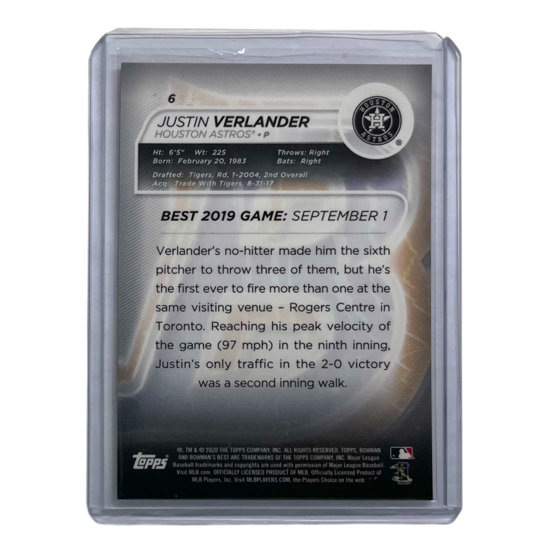 TOPPS MLBカード BOWMAN'S BEST JUSTIN VERLANDER HOUSTON ASTROS /25 #6 中古 IT2