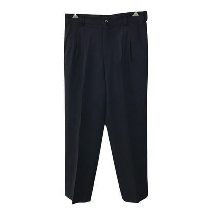 GIANNI VERSACE ヴェルサーチ ジャケット/パンツ スーツ上下セット メンズ 春秋 ダブルブレスト 4釦 4つボタン 無地 ツータック ブラック 52サイズ 中古 T1